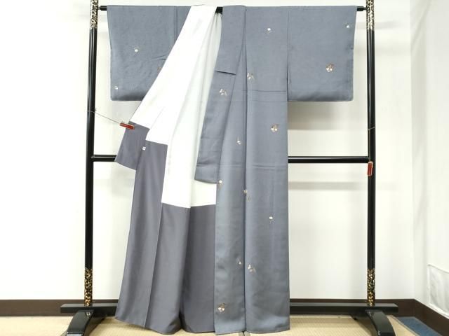 平和屋着物●上質な小紋　草花文　金彩　正絹　逸品　CABM4691yc