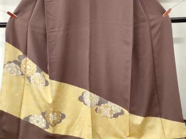 平和屋着物●色留訪問着　駒刺繍　花唐草文　金彩　正絹　逸品　CABM4700yc
