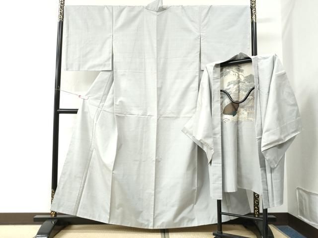 平和屋着物●本場大島紬　白大島　アンサンブル　160亀甲　総詰め　正絹　逸品　未使用　CABM4701yc