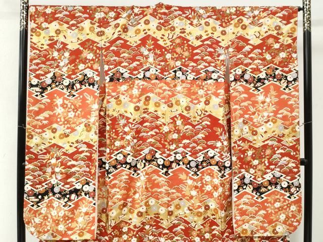 平和屋着物●豪華振袖・長襦袢セット　駒刺繍　宝尽くし花唐草文　金彩　正絹　逸品　CABM4702yc