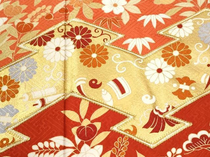 平和屋着物●豪華振袖・長襦袢セット　駒刺繍　宝尽くし花唐草文　金彩　正絹　逸品　CABM4702yc