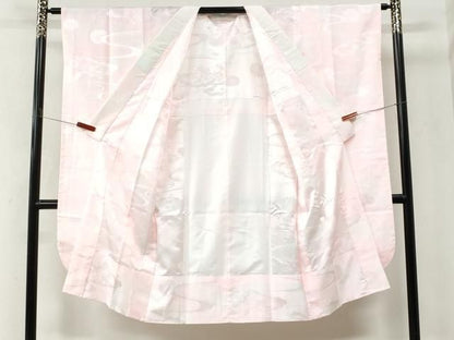 平和屋着物●豪華振袖・長襦袢セット　型染め　流水牡丹葵花唐草文　暈し染め　正絹　逸品　CABM4703yc
