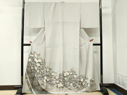 平和屋着物●豪華色留袖　友禅　浜松枝花文　暈し染め　正絹　逸品　CABM4716yc