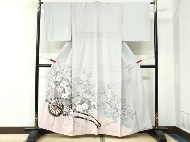平和屋着物●豪華色留袖　高橋一海　牡丹花車文　暈し染め　金彩　正絹　逸品　CABM4718yc