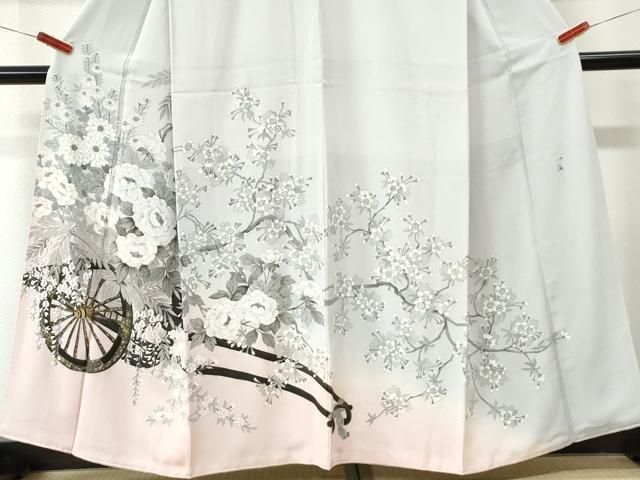 平和屋着物●豪華色留袖　高橋一海　牡丹花車文　暈し染め　金彩　正絹　逸品　CABM4718yc