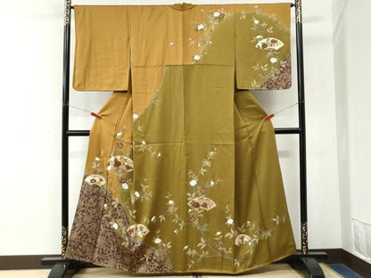 平和屋着物●訪問着　地紙花唐草文　金彩　正絹　逸品　CABM4720yc