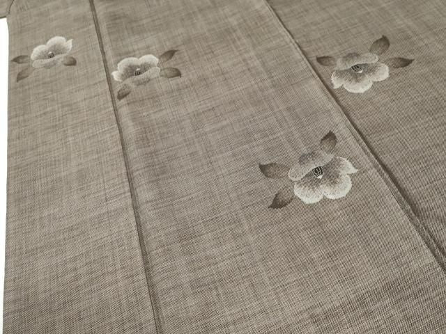 平和屋着物●本場大島紬　9マルキ　総絣　椿　正絹　逸品　CABM4725yc