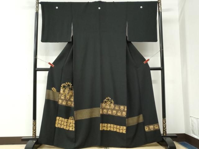 平和屋着物●豪華黒留袖　竹屋町刺繍　動物花唐草文　金彩　正絹　逸品　CABM4730yc