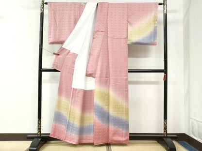平和屋着物●訪問着　作家物　枝垂れ花文　暈し染め　金彩　正絹　逸品　未使用　CABM4733yc