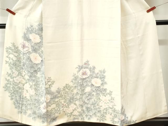 平和屋着物●訪問着　刺繍　牡丹花文　正絹　逸品　CABM4735yc