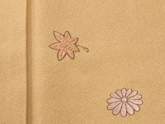 平和屋着物●豪華色留袖　総刺繍　吹き寄せ花文　金糸　正絹　逸品　CABM4736yc