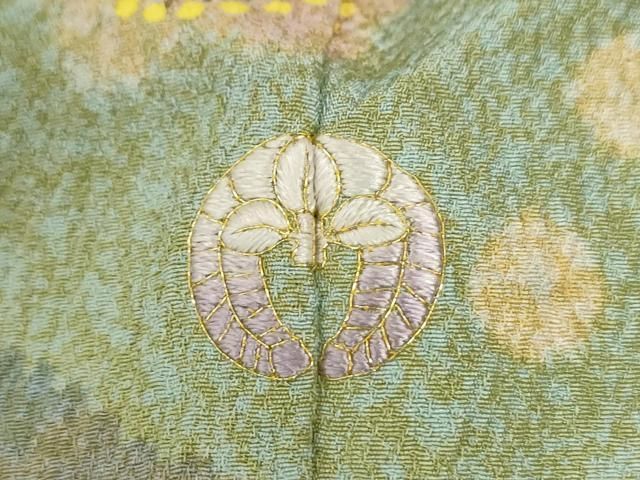 平和屋着物●京友禅の第一人者　松井青々　訪問着　駒刺繍　道長草花文　金彩　正絹　逸品　CABM4742yc