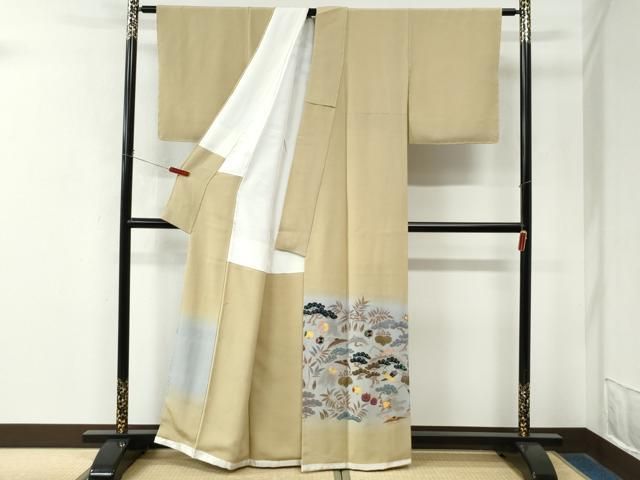 平和屋着物●訪問着　作家物　飛鶴宝尽くし松桐文　暈し染め　金彩　正絹　逸品　未使用　CABM4745yc