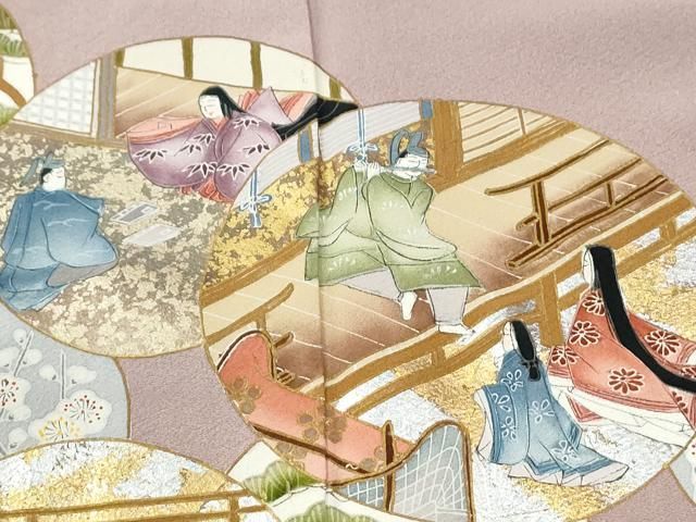 平和屋着物●金彩友禅作家　金彩の魔術師　堀省平　金煌織　色留袖　花遊禅　人物風景文　本金　正絹　逸品　CABM4765yc