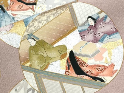 平和屋着物●金彩友禅作家　金彩の魔術師　堀省平　金煌織　色留袖　花遊禅　人物風景文　本金　正絹　逸品　CABM4765yc