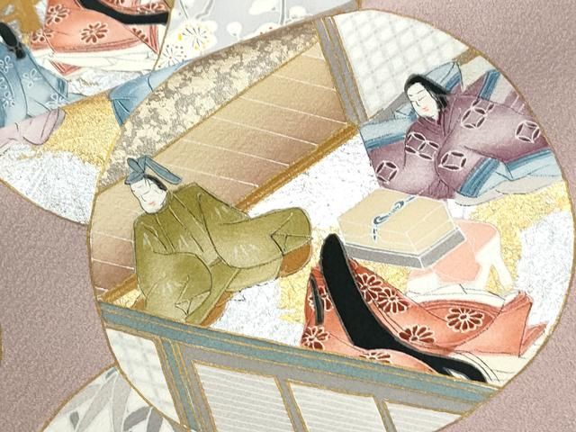 平和屋着物●金彩友禅作家　金彩の魔術師　堀省平　金煌織　色留袖　花遊禅　人物風景文　本金　正絹　逸品　CABM4765yc