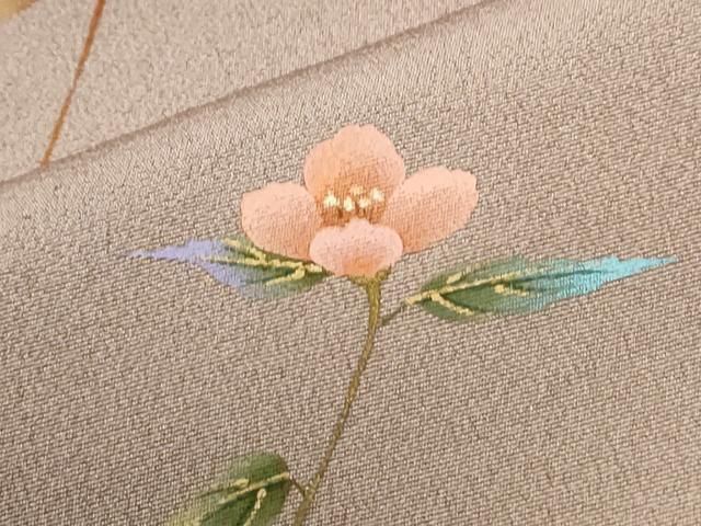 平和屋着物●訪問着　作家物　枝花文　暈し染め　金彩　正絹　逸品　CABM4767yc