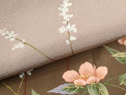 平和屋着物●訪問着　作家物　枝花文　暈し染め　金彩　正絹　逸品　CABM4767yc