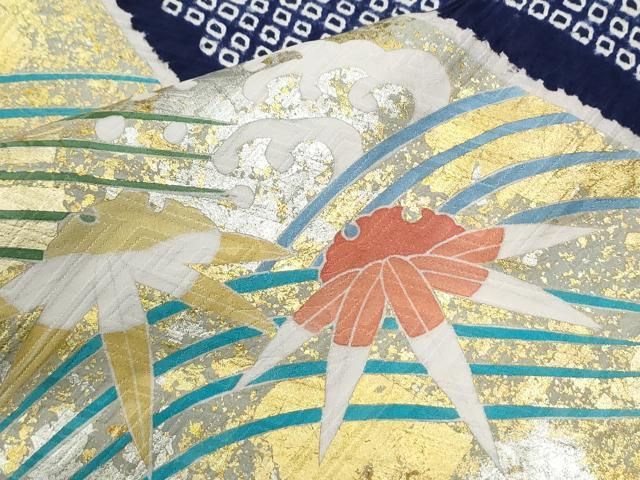 平和屋着物●豪華振袖　駒刺繍　絞り　御所車鴛鴦花文　金銀彩　正絹　逸品　CABM4769yc