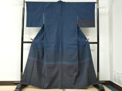 平和屋着物●白鷹お召　訪問着　間道　正絹　逸品　CABM4770yc