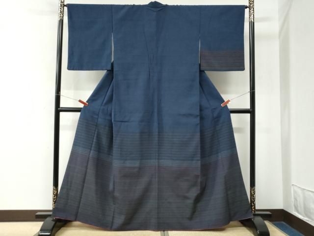 平和屋着物●白鷹お召　訪問着　間道　正絹　逸品　CABM4770yc
