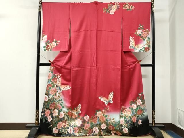 平和屋着物●訪問着　花蝶文　暈し染め　金彩　正絹　逸品　CABM4771yc