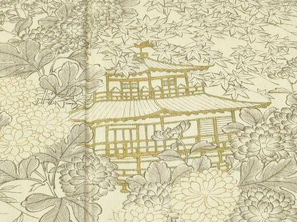 平和屋着物●訪問着　紬地　作家物　金閣寺　金彩　正絹　逸品　CABM4775yc