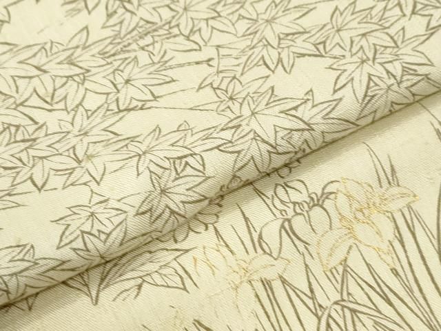平和屋着物●訪問着　紬地　作家物　金閣寺　金彩　正絹　逸品　CABM4775yc