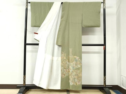 平和屋着物●中国三大刺繍　蘇州刺繍　色留袖　作家物　陶器菊花文　金糸　正絹　逸品　CABM4784yc