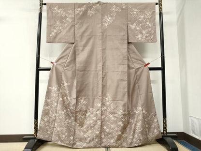平和屋着物●本場大島紬　訪問着　100亀甲　総詰め　枝橘文　金彩　正絹　逸品　CABM4789yc