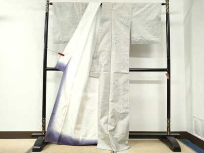 平和屋着物●本場大島紬　白大島　9マルキ　樹林風景文　正絹　逸品　CABM4791yc