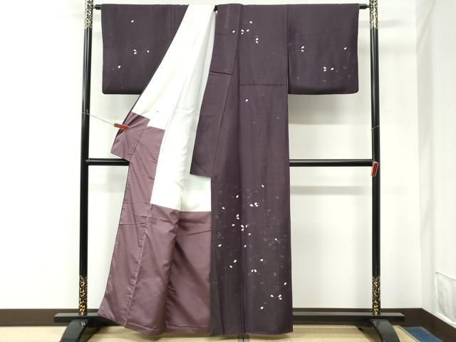 平和屋着物●洛楽人工房　国兼屋　訪問着　舞花弁　銀通し地　正絹　逸品　CABM4793yc