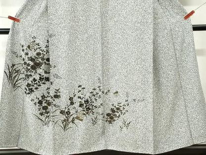 平和屋着物●訪問着　色紙草花文　たたき染め　金彩　正絹　逸品　CABM4796yc