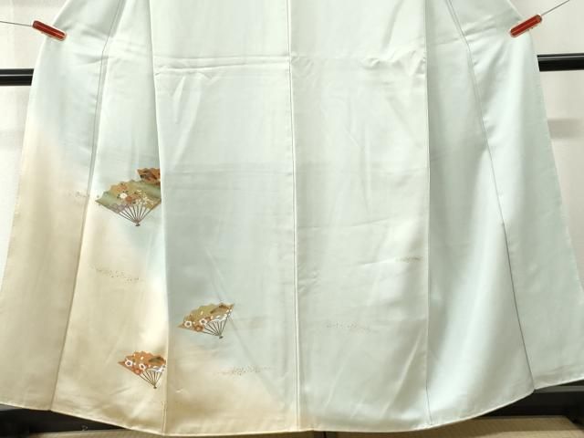 平和屋着物●訪問着　扇面浜松花文　暈し染め　金彩　正絹　逸品　未使用　CABM4797yc