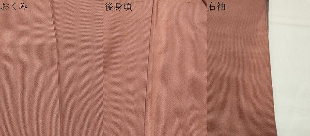 平和屋着物●江戸小紋　廣瀬陽訪作　万筋　煤色×赤丹色　正絹　逸品　CABM4819gh