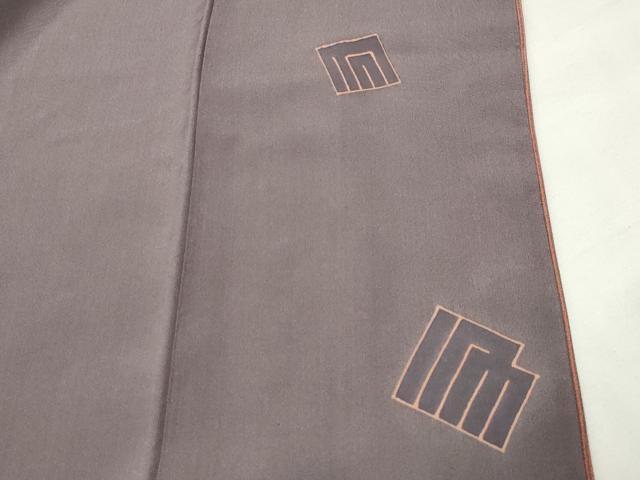 平和屋着物●江戸小紋　廣瀬陽訪作　万筋　煤色×赤丹色　正絹　逸品　CABM4819gh