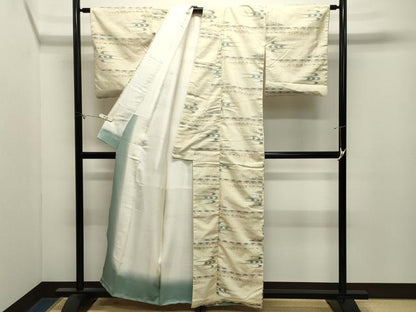 平和屋着物●上質な紬　琉球絣文様　正絹　逸品　CABM4835gh
