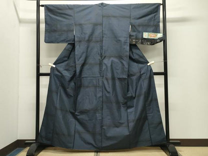 平和屋着物●本場大島紬　9マルキ　横段文　たかし織物謹製　証紙付き　正絹　逸品　CABM4837gh