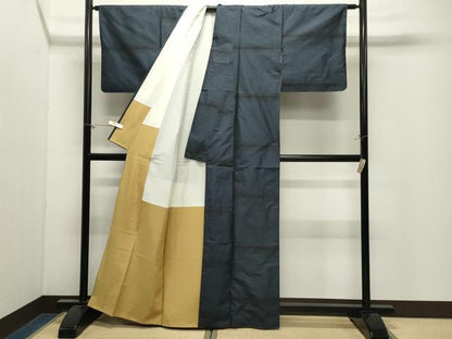 平和屋着物●本場大島紬　9マルキ　横段文　たかし織物謹製　証紙付き　正絹　逸品　CABM4837gh