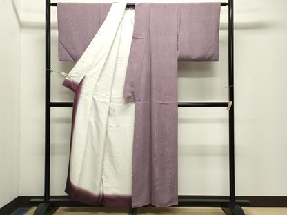 平和屋着物●江戸小紋　樋口実作　万筋　紫紺色×白色　反端付き　正絹　逸品　CABM4842gh