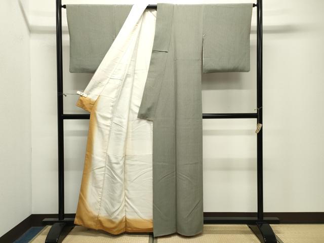 平和屋着物●江戸小紋　新井梅春作　縞　正絹　逸品　CABM4864gh