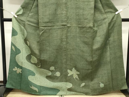 平和屋着物●訪問着　紬地　成り物　正絹　逸品　CABM4869gh