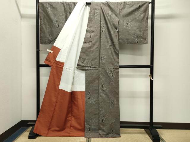 平和屋着物●本場大島紬　9マルキ　流水花文　正絹　逸品　未使用　CABM4877gh