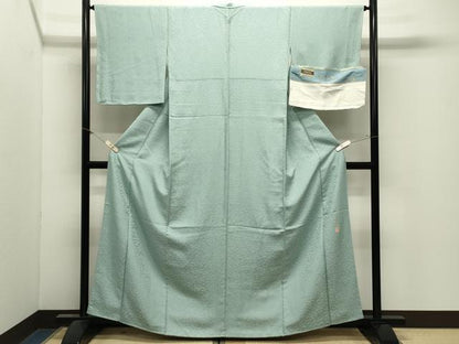 平和屋着物●上質な色無地　作家物　皇雅夢衣　桐竹鳳凰文　錆青磁色　反端付き　正絹　逸品　CABM4879gh