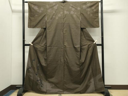 平和屋着物●本場大島紬　訪問着　9マルキ　枝垂れ梅文　正絹　逸品　未使用　CABM4896gh