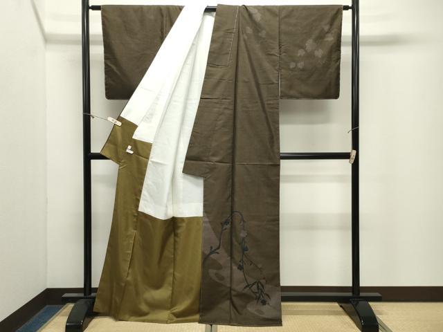 平和屋着物●本場大島紬　訪問着　9マルキ　枝垂れ梅文　正絹　逸品　未使用　CABM4896gh