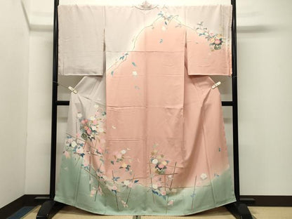 平和屋着物●訪問着　友禅　作家物　花籠文　暈し染め　正絹　逸品　CABM4903gh