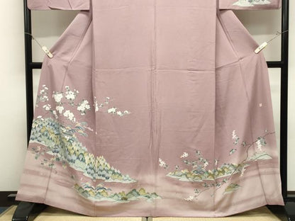 平和屋着物●訪問着　友禅　作家物　風景花文　正絹　逸品　CABM4908gh
