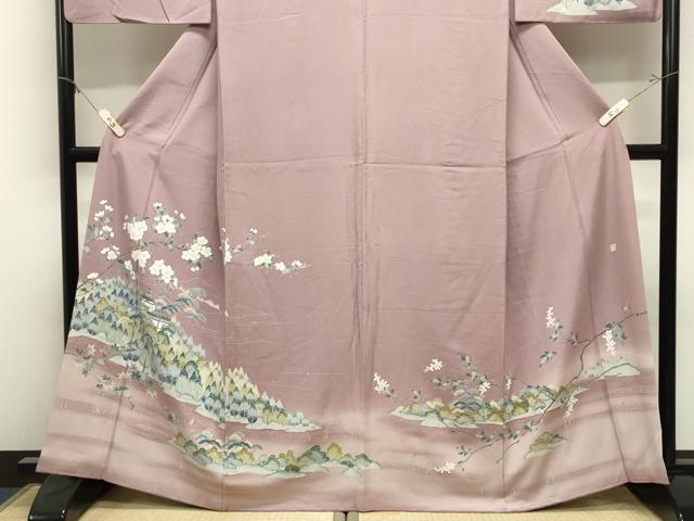平和屋着物●訪問着　友禅　作家物　風景花文　正絹　逸品　CABM4908gh