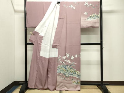 平和屋着物●訪問着　友禅　作家物　風景花文　正絹　逸品　CABM4908gh